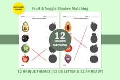 PreSchool 12 Fruit Vegetable Shadow Matching Activity Pages Product Image 7