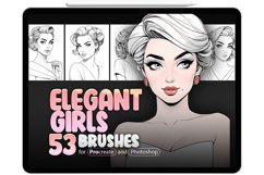 53 Procreate Elegant Classic Stamp Brushes Product Image 1