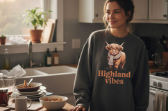 Highland Vibes Png, Cozy Western Highland Cow Png Design Product Image 3