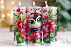 Ladybug Valentine's Day Tumbler Wrap Sublimation Product Image 1
