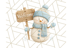 Pastel Snowman Clipart PNG, Cute Soft Winter Graphics Product Image 3