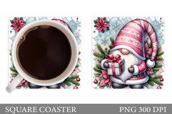 Christmas Gnome Coaster Design. Christmas Gnome Sublimation Product Image 1