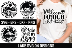 Lake Quotes SVG Design - The Lake Is My Happy Place Product Image 1