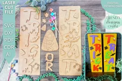 Trick or Treat Halloween DIY paint your own glowforge laser Product Image 1