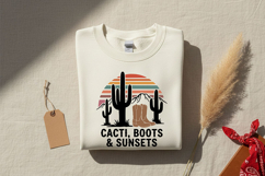 Cacti Boots Sunsets Svg, Western Cowgirl Svg, Desert Western Product Image 7