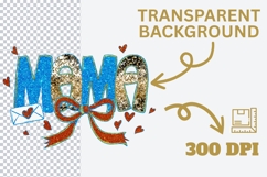 MAMA Glitter PNG | Blue &amp; Gold Mom Sublimation Product Image 2
