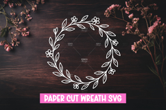 30 Paper cut floral wreath SVG for paper cutting Product Image 8