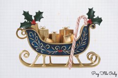 Luxury Blue And Gold Christmas Clipart PNG Product Image 1
