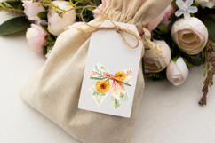 Watercolor Boho Sunflower Coquette Bow Clipart Product Image 6