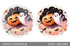 Cute Ghost Wind Spinner. Cute Pumpkin Wind Spinner Design Product Image 1