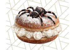 Realistic Halloween Donut Clipart PNG, Spooky Cute Sweets Product Image 3