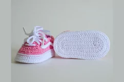 Fashion baby sneakers crochet pattern 4 sizes PDF download Product Image 6