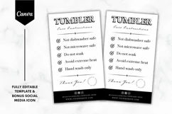 Editable Tumbler Care Card Canva Template - B&W 1 Product Image 1