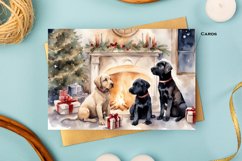 Watercolor cards with Labradors for Christmas. Puppies Product Image 3