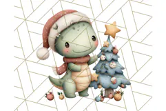 Christmas Dinosaur Party Png, Dino Clipart PNG Product Image 3