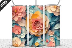 Flowers Tumbler Wrap | Sublimation Design | Tumble PNG Product Image 1