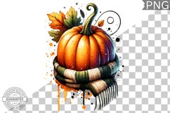 Pumpkin Flowers Sublimation - Clipart PNG Design Product Image 1