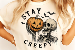 Stay Creepy PNG, Retro Dripping Heart Halloween PNG, Spooky Product Image 9