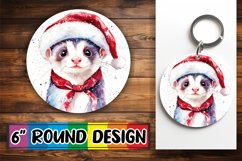 Fun Round Design Keychain Template , Holiday Animals Product Image 1