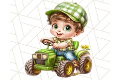 Kids Farm Clipart Bundle, Cute Farmer and Farm Animal PNG Product Image 5