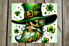 St. Patrick's day skull | 4 tumbler sublimation designs PL2 Product Image 3