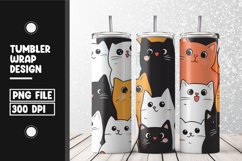 Cute cat pattern Tumbler Wrap | Sublimation | 20 oz Skinny Product Image 1
