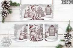 Merry Catmas Mug Wrap - Christmas Mug Sublimation Product Image 1