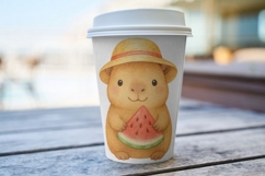 Cute Summer Capybara Watercolor Clipart | Tropical Animals Product Image 5