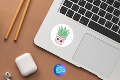 Kawaii Potted Plant Stickers | Cute SVG PNG PDF Bundle Product Image 7