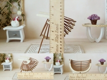 Miniature shield chair with 3 legs digital vector file, doll Product Image 7