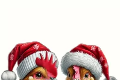 Merry Chickmas PNG, Cute Chicken Christmas Sublimation Product Image 2
