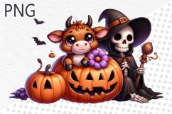 Halloween Cow Sublimation - Clipart PNG Design Product Image 1