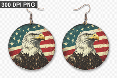 Eagle Earring Sublimation PNG - 4th of July Earring Design Product Image 1