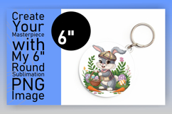 Whimsical Round Design for Car Coasters , Easter Bunny Product Image 1
