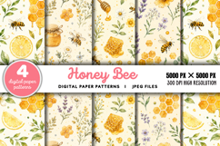 Honey Bee Digital Paper Bundle JPG Product Image 1