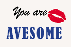 Cross stitch you are awesome words embroidery pattern file Product Image 7