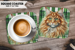 Cute Cat Square Coaster PNG Bundle, Printable Cat Bundle Product Image 8