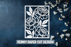 11 Peony Flowers Paper Cut Cards Template Product Image 9