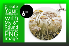 Vibrant Round Design Coaster Template , Flowers Product Image 1