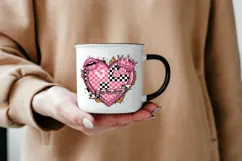 Be Mine Valentine PNG, Retro Valentine PNG, Heart Checkerboa Product Image 6