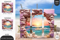 3D Tropical Breach Tumbler Wrap | 3D Sublimation Wrap Design Product Image 1