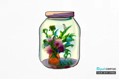 Watercolor Floral Bicycle PNG Clipart Product Image 1
