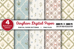 Gingham Digital Paper Backgrounds PNG Product Image 1