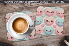 Valentine Coaster Sublimation, Valentine Coaster PNG Design Product Image 1