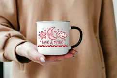 Love and Magic PNG, Valentine Moon PNG, Cute Valentine Desig Product Image 4