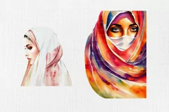 Arabic clipart, Muslim clipart, Arab woman clipart 19 PNG Product Image 7
