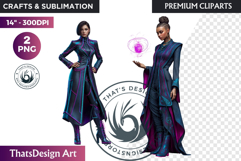 Urban Neon Witch Sublimation Graphics, Cyberpunk PNG Product Image 1