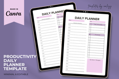 Productivity Daily Planner Template Editable Canva Daily Product Image 1