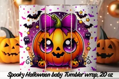 Cute and Spooky Halloween Tumbler wrap PNG, 20 oz. Product Image 3
