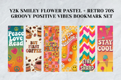 Printable Y2K Smiley Flower &amp; Retro 70s Groovy Bookmark Set Product Image 7